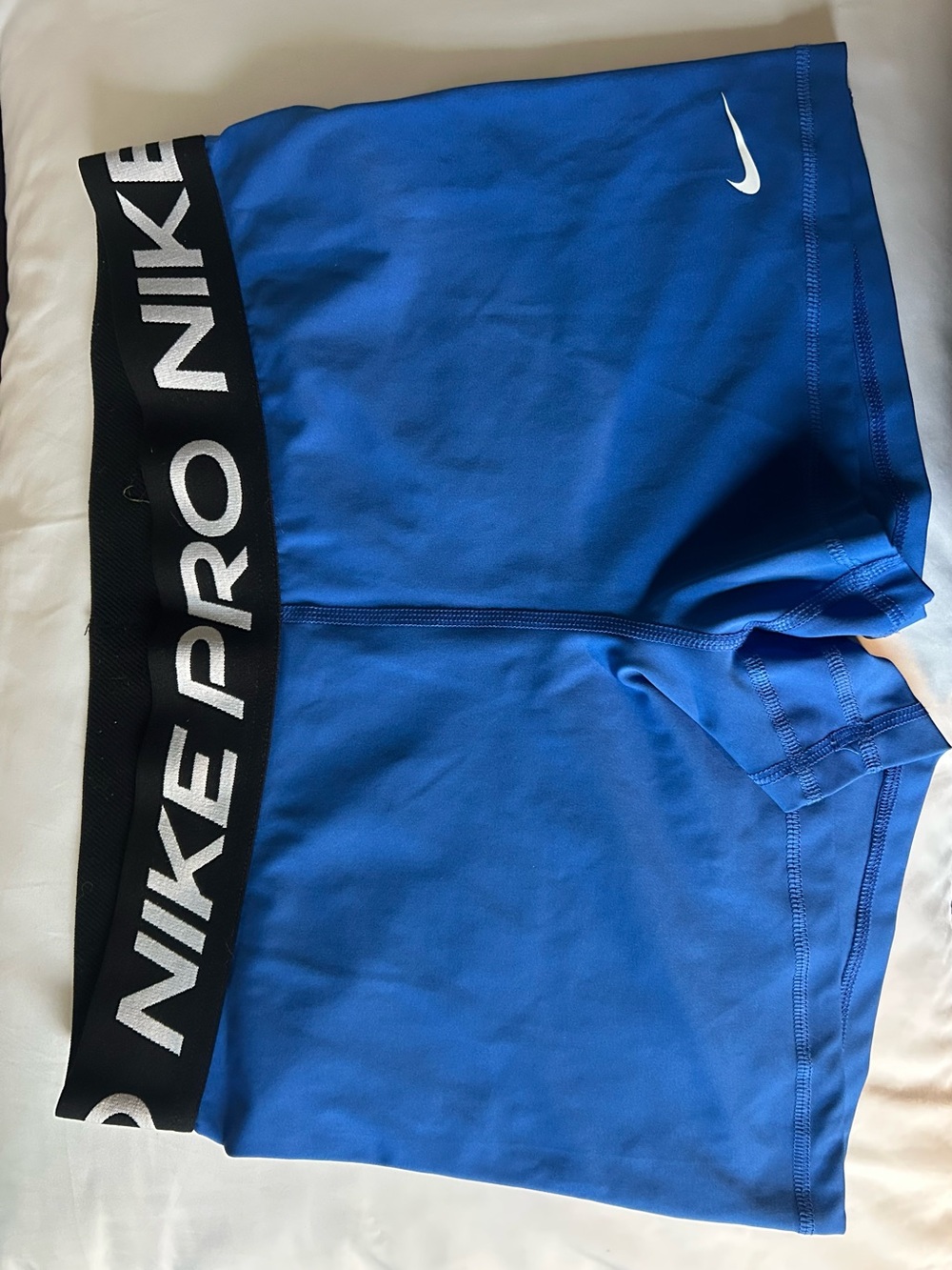 Nike Blue Performance Compression Shorts with Black Waistband